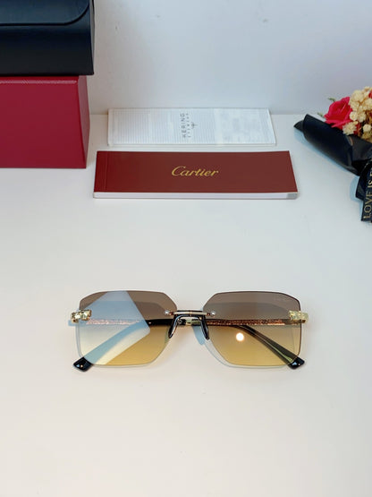 Cartier Lightweight Rimless Gold Lens Sunglasses for Men & Women - 158509 - detail image 9
