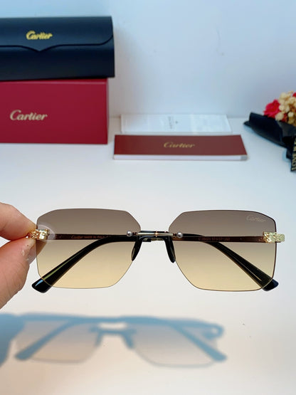 Cartier Lightweight Rimless Gold Lens Sunglasses for Men & Women - 158509 - detail image 4