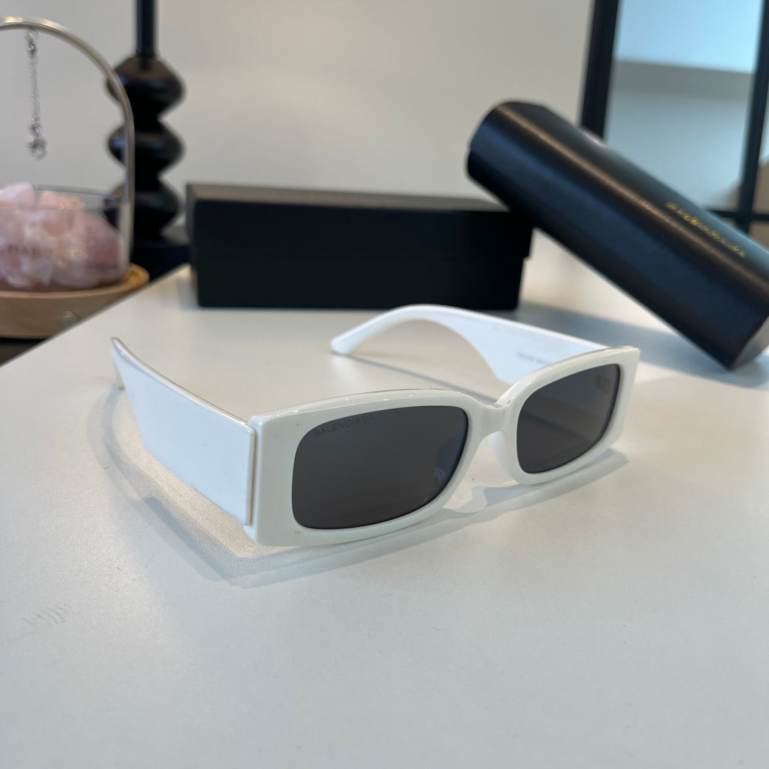 Balenciaga Rectangular Silver Lens Sunglasses for Men & Women - 416132