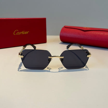 Cartier Lightweight Metal Rimless Silver Lens Sunglasses for Men & Wo - 358561 - detail image 2