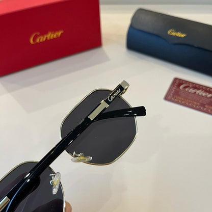Cartier Lightweight Metal Rimless Silver Lens Sunglasses for Men & Wo - 358560 - detail image 6