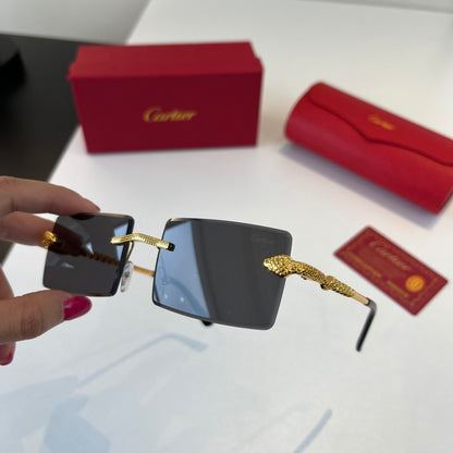 Cartier Lightweight Metal Rimless Silver Lens Sunglasses for Men & Wo - 358555 - detail image 4