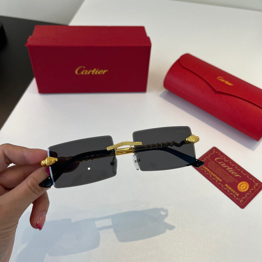 Cartier Lightweight Metal Rimless Silver Lens Sunglasses for Men & Wo - 399049 - detail image 6