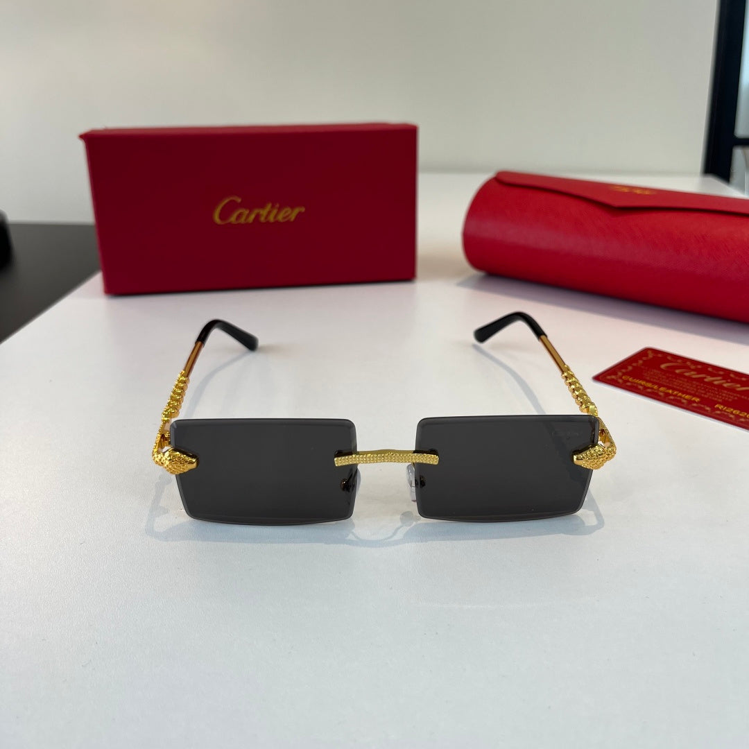 Cartier Lightweight Metal Rimless Silver Lens Sunglasses for Men & Wo - 399049 - detail image 2
