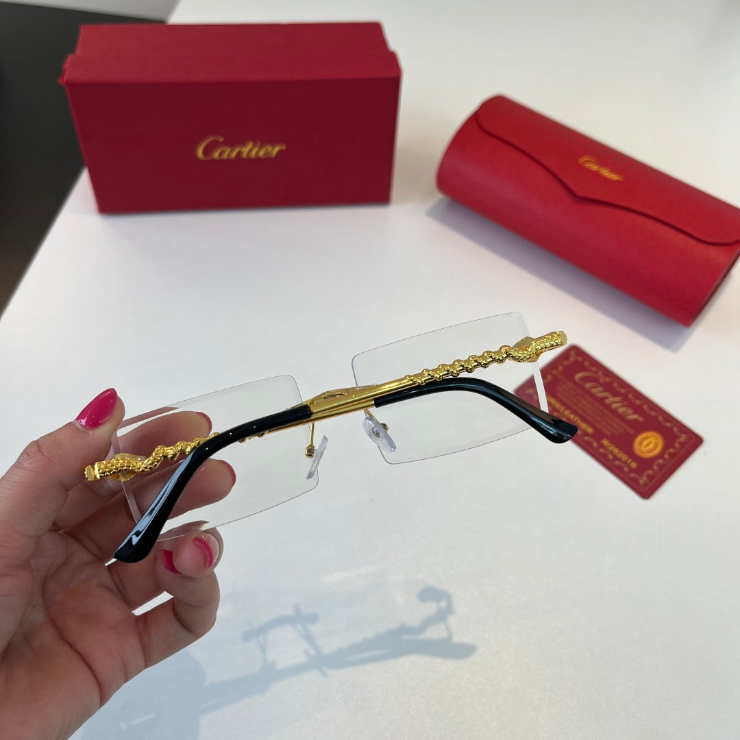 Cartier Lightweight Metal Rimless Silver Lens Sunglasses for Men & Wo - 399050 - detail image 8