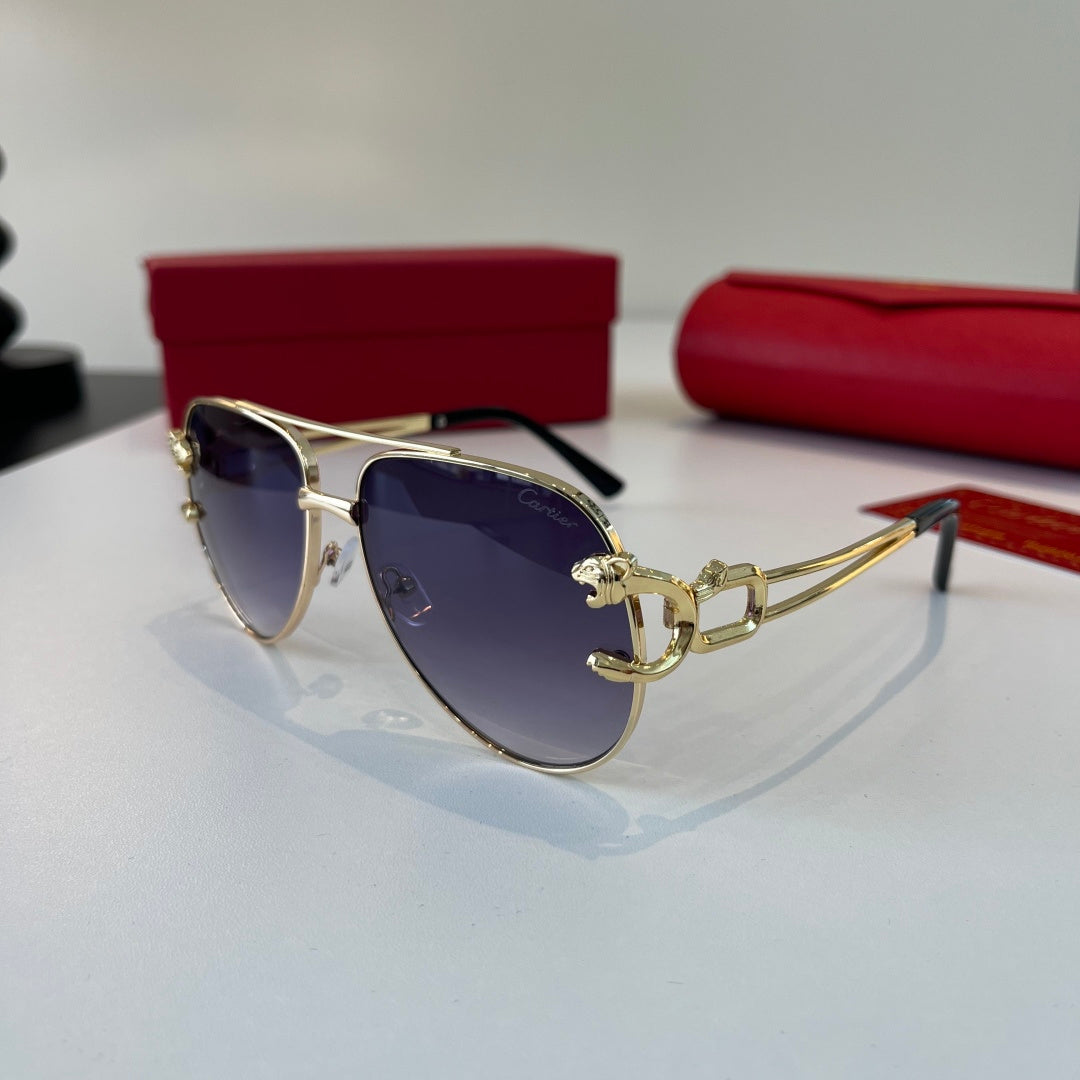 Cartier Lightweight Metal Rimless Blue Lens Sunglasses for Men & Wome - 399051 - detail image 3