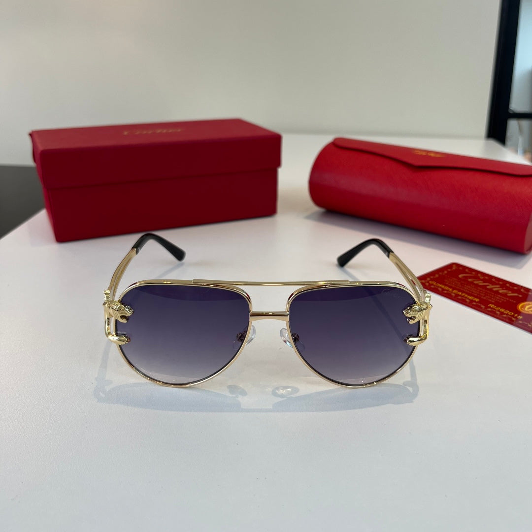 Cartier Lightweight Metal Rimless Blue Lens Sunglasses for Men & Wome - 399051 - detail image 2