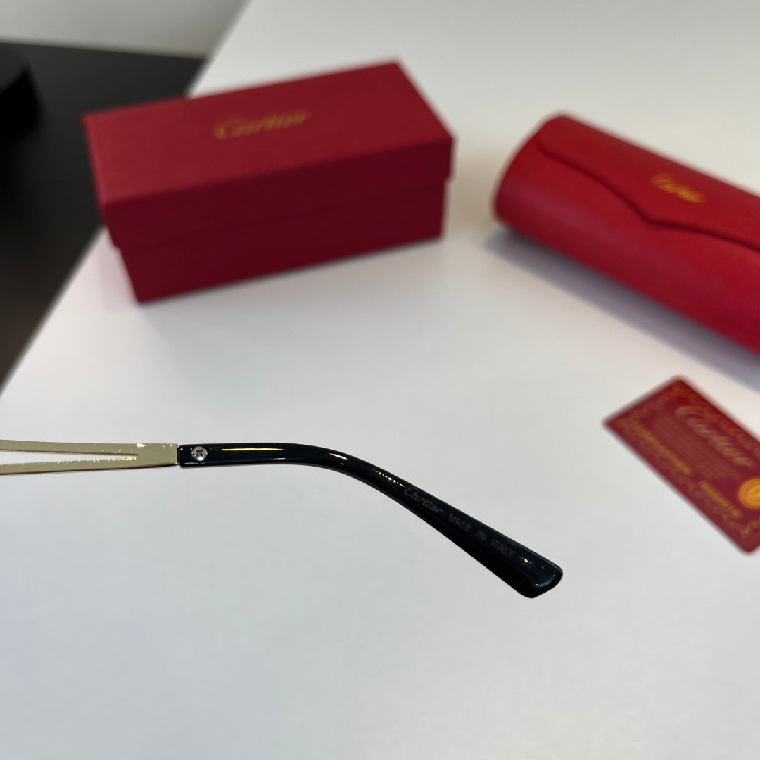 Cartier Lightweight Metal Rimless Blue Lens Sunglasses for Men & Wome - 358557 - detail image 8