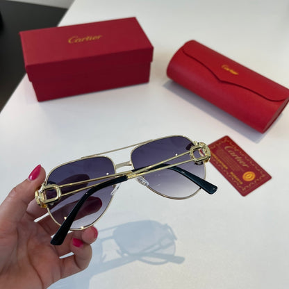 Cartier Lightweight Metal Rimless Blue Lens Sunglasses for Men & Wome - 358557 - detail image 7
