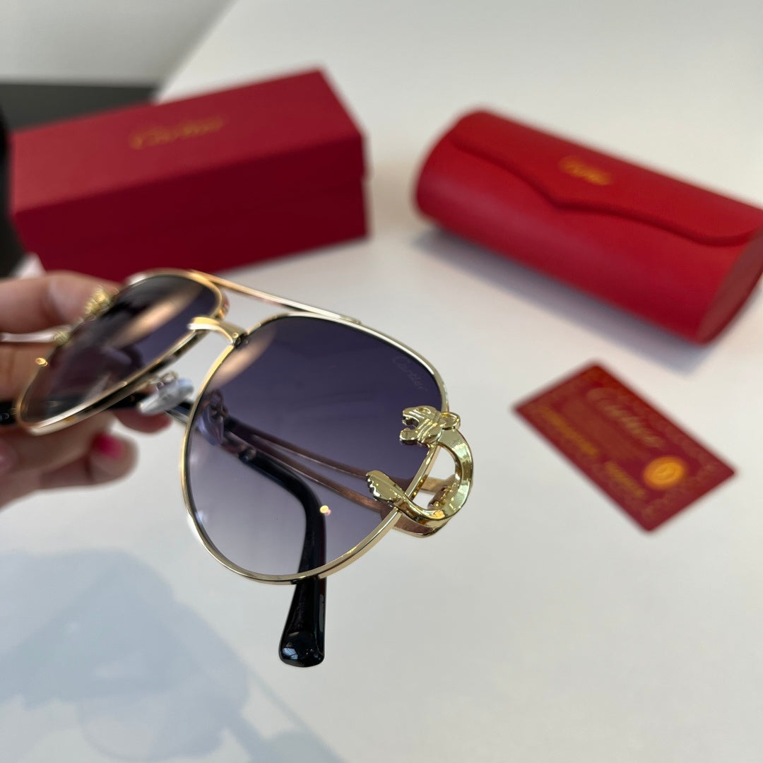 Cartier Lightweight Metal Rimless Blue Lens Sunglasses for Men & Wome - 399051 - detail image 6