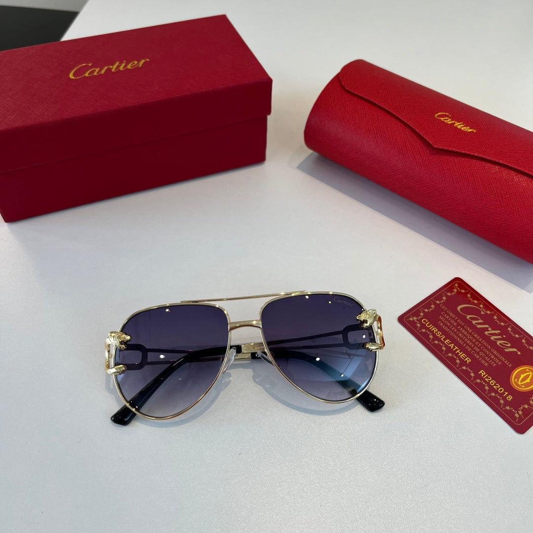 Cartier Lightweight Metal Rimless Blue Lens Sunglasses for Men & Wome - 358557 - detail image 4
