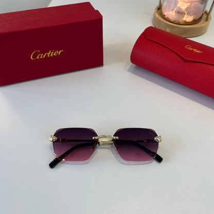Cartier Lightweight Metal Rimless Purple Lens Sunglasses for Men & Wo - 399052 - detail image 8