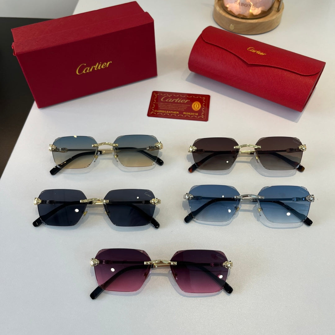 Cartier Lightweight Metal Rimless Silver Lens Sunglasses for Men & Wo - 399053 - detail image 11