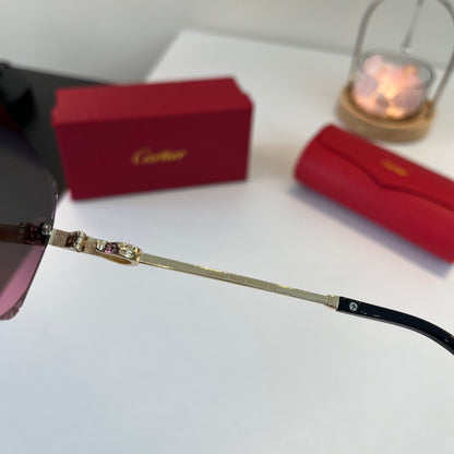 Cartier Lightweight Metal Rimless Purple Lens Sunglasses for Men & Wo - 358558 - detail image 10