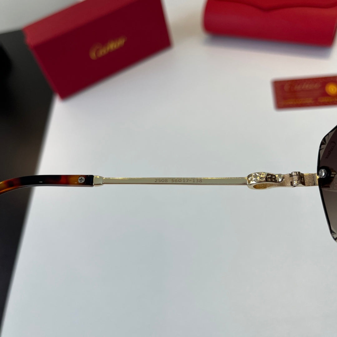 Cartier Lightweight Metal Rimless Silver Lens Sunglasses for Men & Wo - 358559 - detail image 9