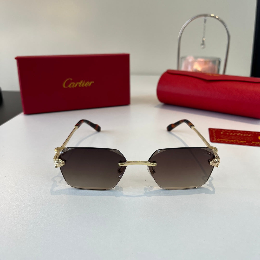Cartier Lightweight Metal Rimless Silver Lens Sunglasses for Men & Wo - 358559 - detail image 3