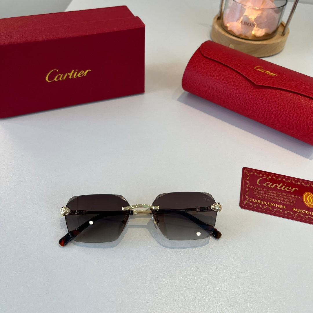 Cartier Lightweight Metal Rimless Silver Lens Sunglasses for Men & Wo - 399053 - detail image 4