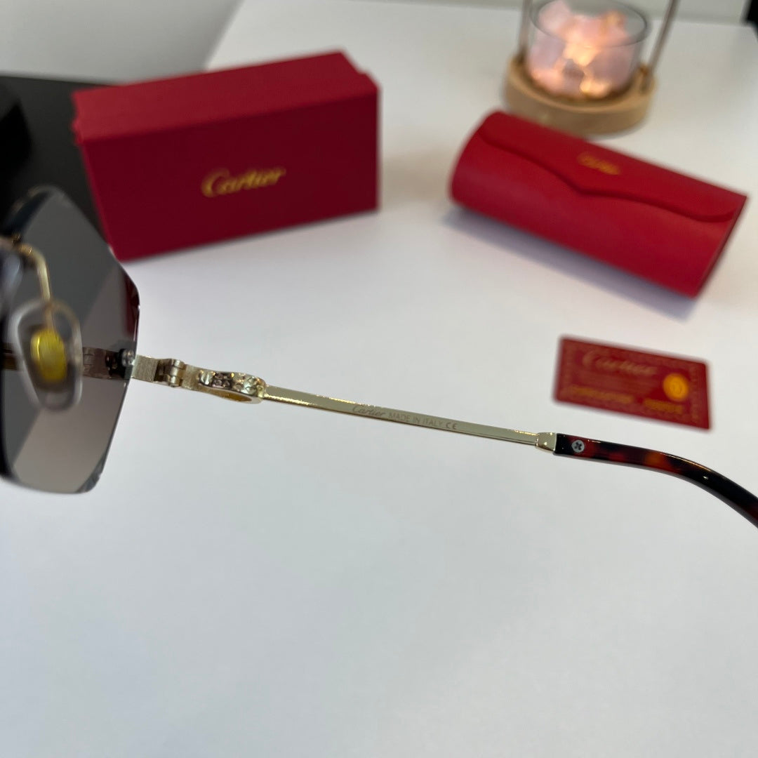 Cartier Lightweight Metal Rimless Silver Lens Sunglasses for Men & Wo - 358559 - detail image 10