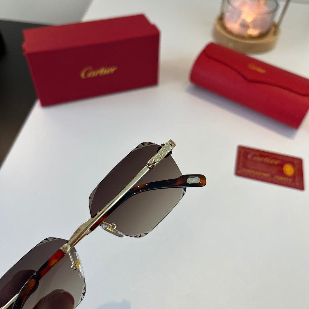 Cartier Lightweight Metal Rimless Silver Lens Sunglasses for Men & Wo - 399053 - detail image 7