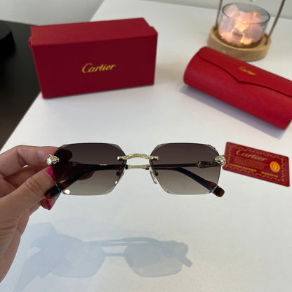 Cartier Lightweight Metal Rimless Silver Lens Sunglasses for Men & Wo - 358559 - detail image 5