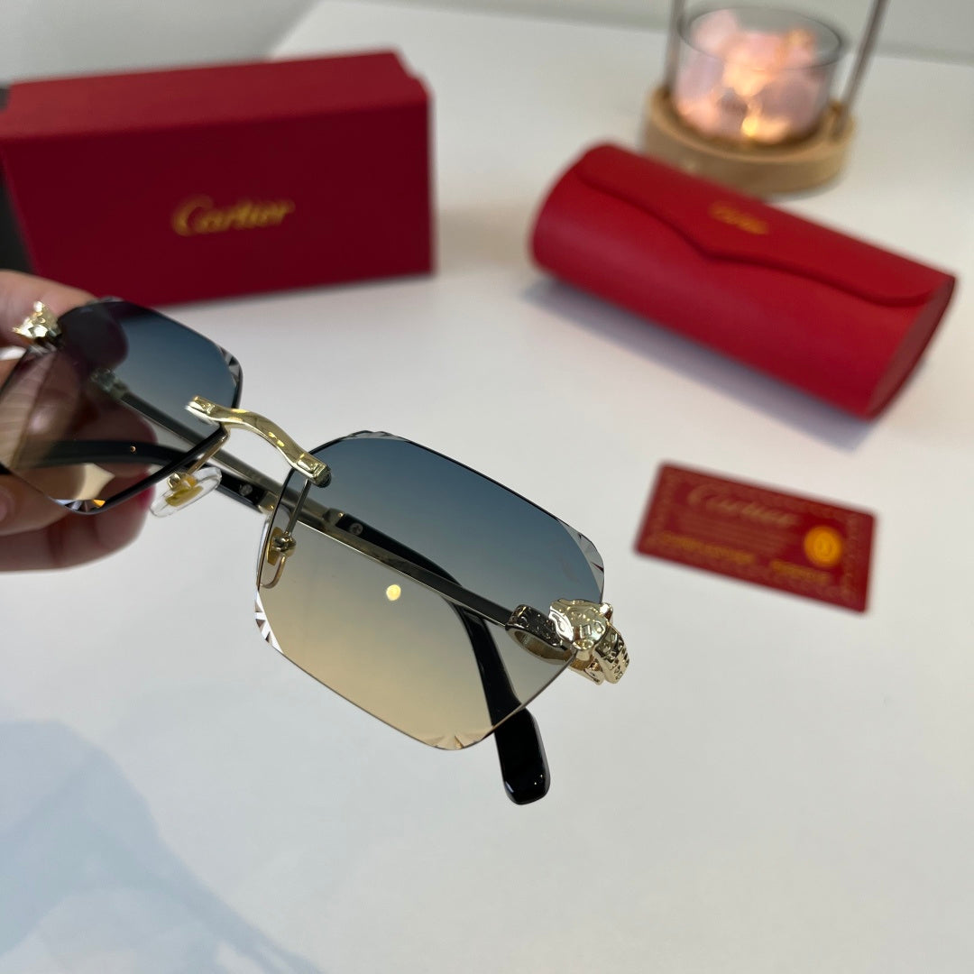 Cartier Lightweight Metal Rimless Silver Lens Sunglasses for Men & Wo - 399054 - detail image 7