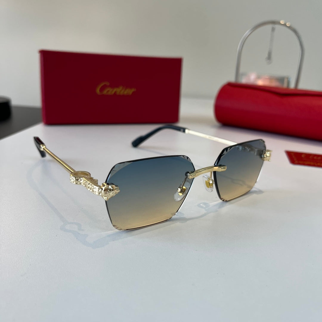 Cartier Lightweight Metal Rimless Silver Lens Sunglasses for Men & Wo - 358549