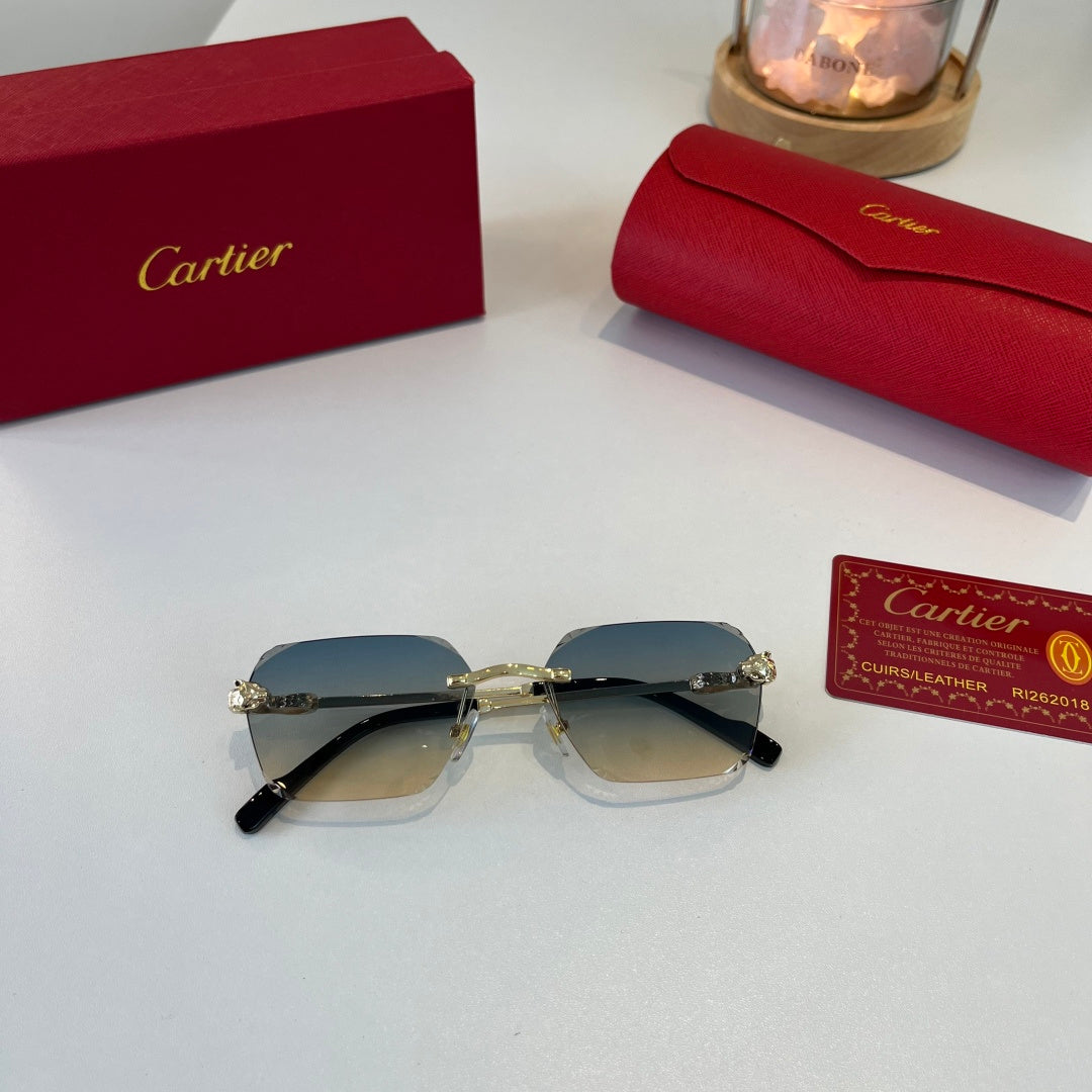 Cartier Lightweight Metal Rimless Silver Lens Sunglasses for Men & Wo - 358549 - detail image 5