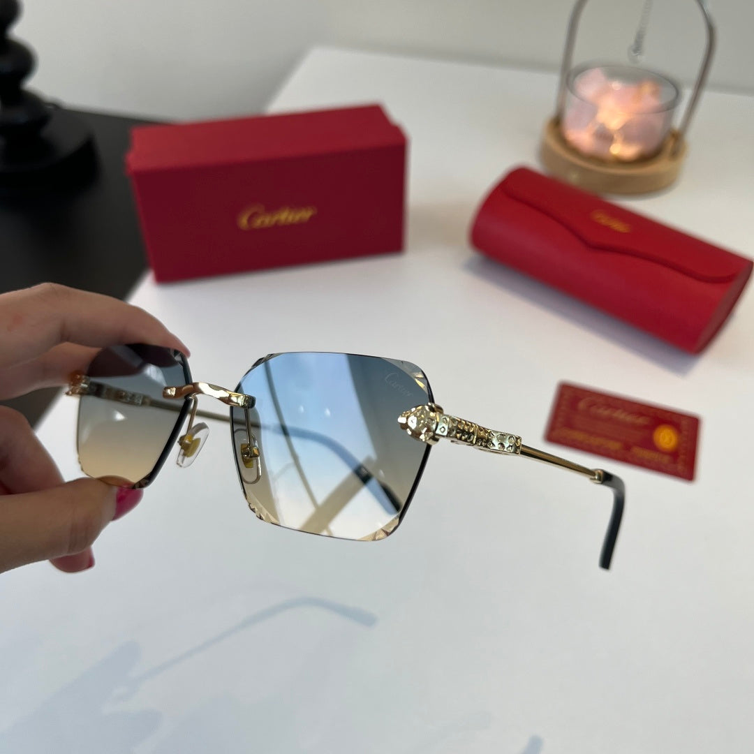 Cartier Lightweight Metal Rimless Silver Lens Sunglasses for Men & Wo - 358549 - detail image 4