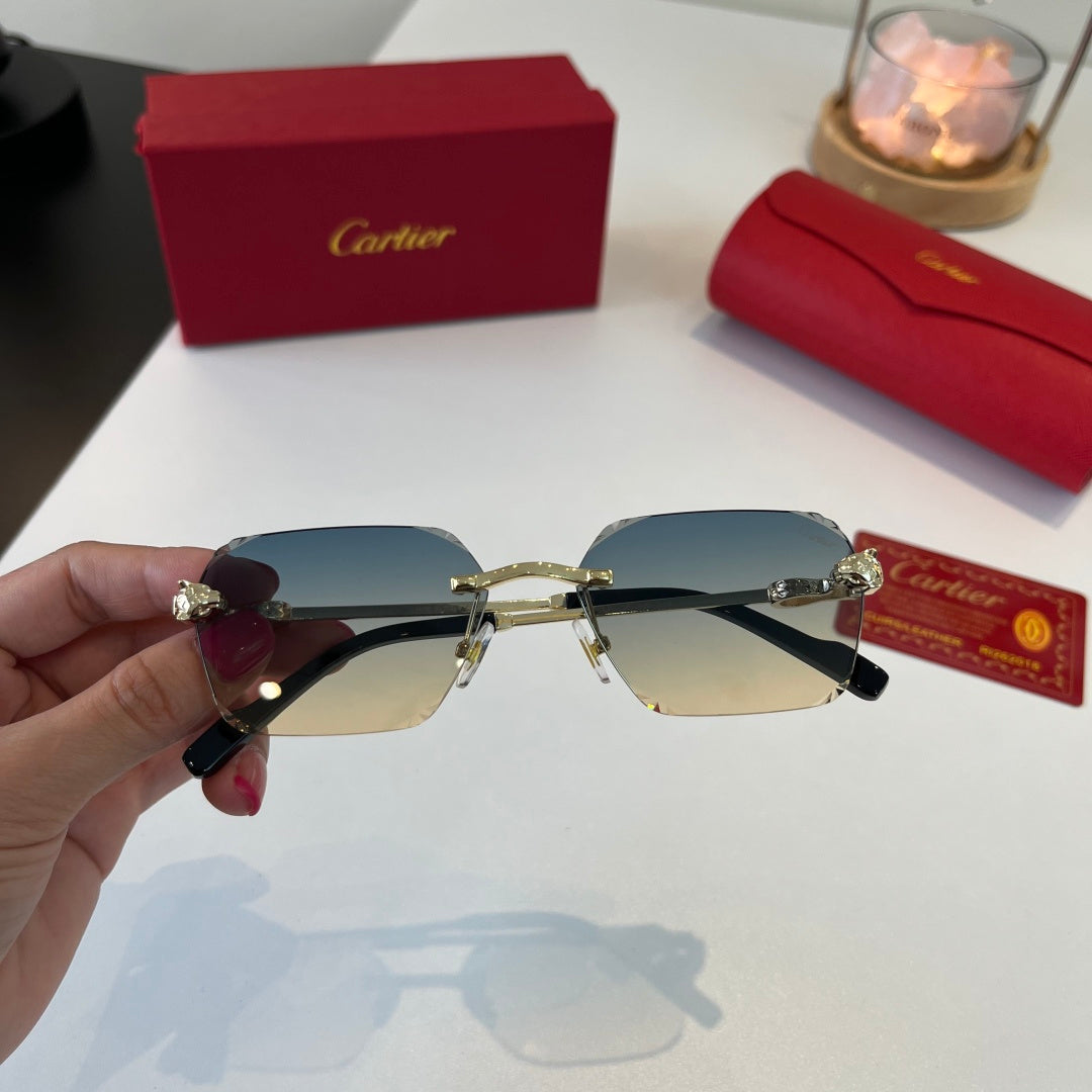 Cartier Lightweight Metal Rimless Silver Lens Sunglasses for Men & Wo - 399054 - detail image 6