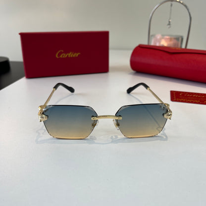 Cartier Lightweight Metal Rimless Silver Lens Sunglasses for Men & Wo - 358549 - detail image 2
