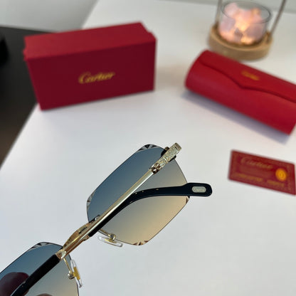 Cartier Lightweight Metal Rimless Silver Lens Sunglasses for Men & Wo - 358549 - detail image 8