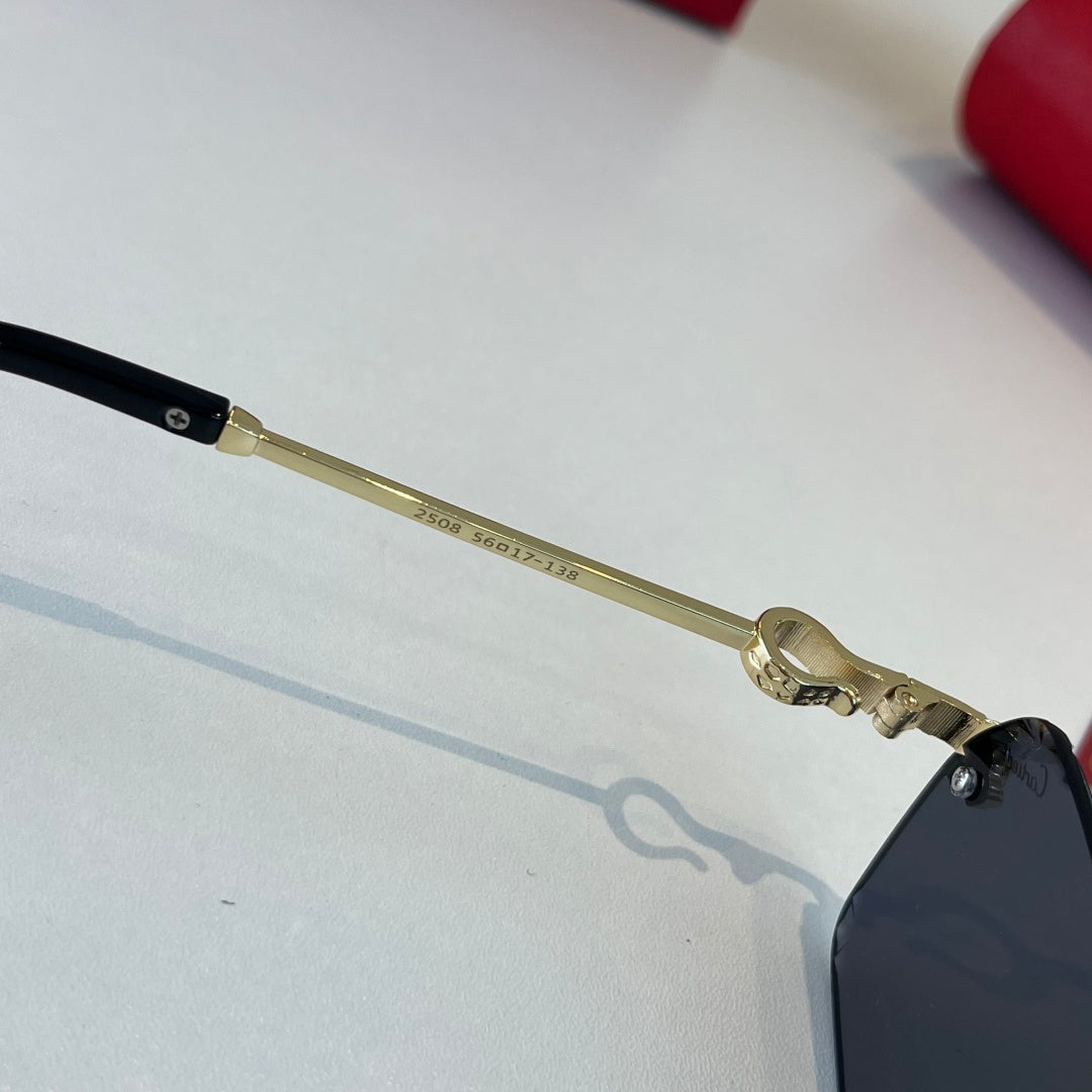Cartier Lightweight Metal Rimless Blue Lens Sunglasses for Men & Wome - 358550 - detail image 9