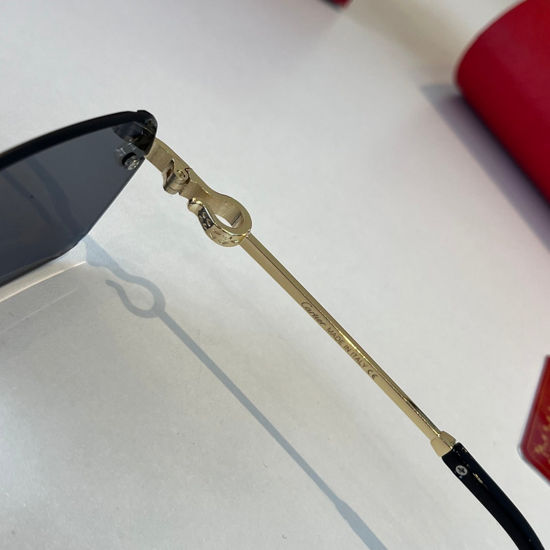 Cartier Lightweight Metal Rimless Blue Lens Sunglasses for Men & Wome - 358550 - detail image 10