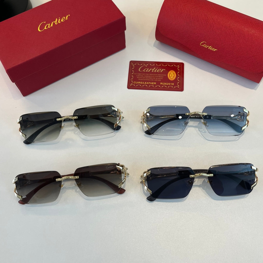 Cartier Lightweight Metal Rimless Red Lens Sunglasses for Men & Women - 415905 - detail image 11