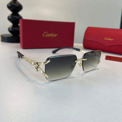 Cartier Lightweight Metal Rimless Silver Lens Sunglasses for Men & Wo - 358545
