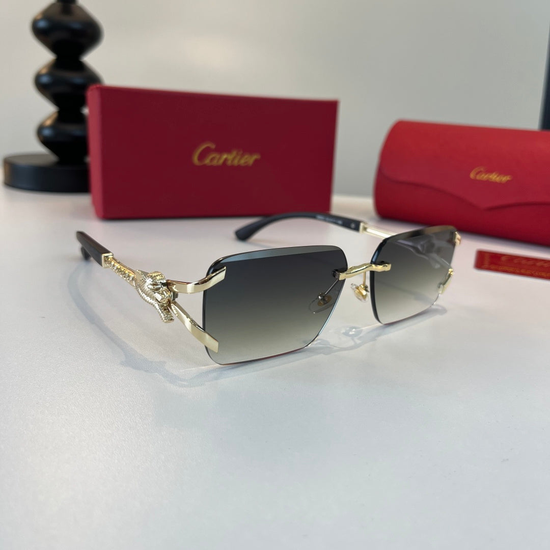 Cartier Lightweight Metal Rimless Silver Lens Sunglasses for Men & Wo - 415903