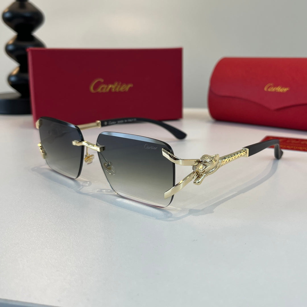 Cartier Lightweight Metal Rimless Silver Lens Sunglasses for Men & Wo - 487380 - detail image 3