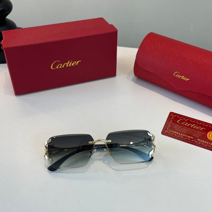 Cartier Lightweight Metal Rimless Silver Lens Sunglasses for Men & Wo - 449539 - detail image 4