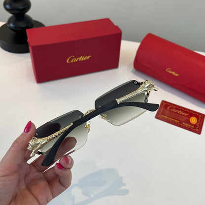 Cartier Lightweight Metal Rimless Silver Lens Sunglasses for Men & Wo - 449539 - detail image 7