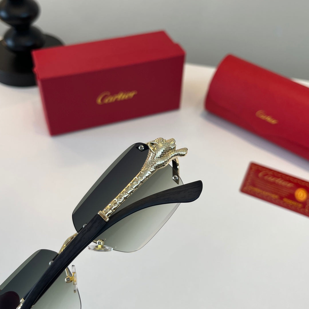 Cartier Lightweight Metal Rimless Silver Lens Sunglasses for Men & Wo - 487380 - detail image 6