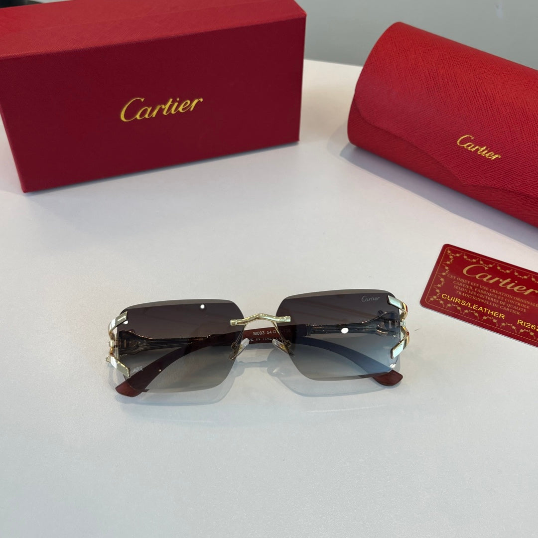Cartier Lightweight Metal Rimless Silver Lens Sunglasses for Men & Wo - 449540 - detail image 5