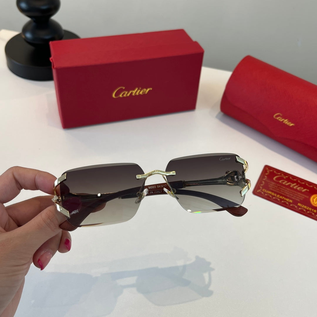 Cartier Lightweight Metal Rimless Silver Lens Sunglasses for Men & Wo - 358546 - detail image 6