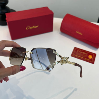 Cartier Lightweight Metal Rimless Silver Lens Sunglasses for Men & Wo - 449540 - detail image 4