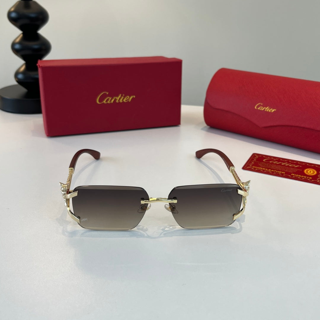 Cartier Lightweight Metal Rimless Silver Lens Sunglasses for Men & Wo - 487381 - detail image 2