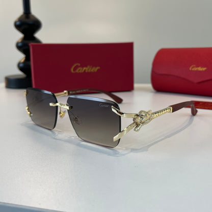 Cartier Lightweight Metal Rimless Silver Lens Sunglasses for Men & Wo - 487381 - detail image 3