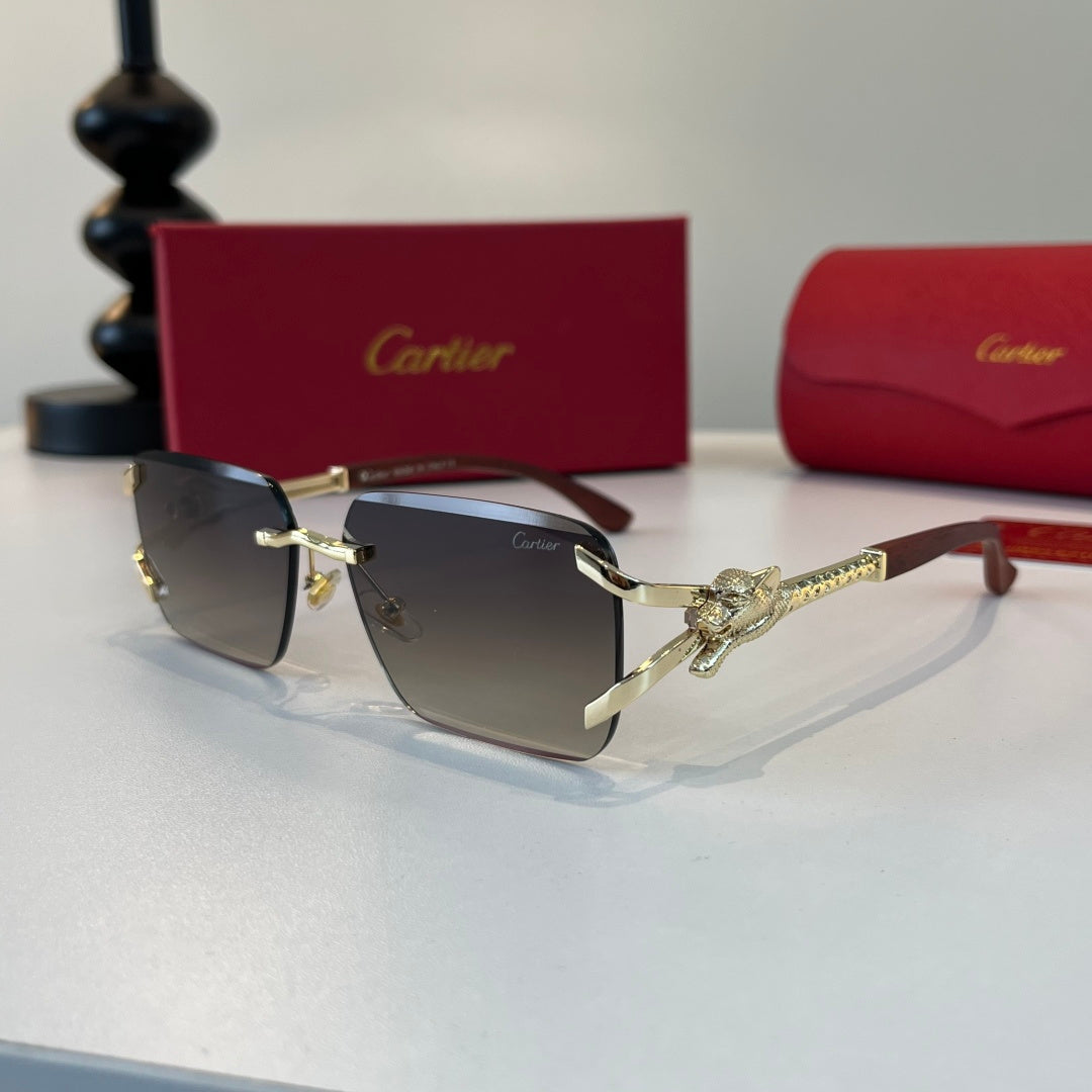 Cartier Lightweight Metal Rimless Silver Lens Sunglasses for Men & Wo - 415904 - detail image 3