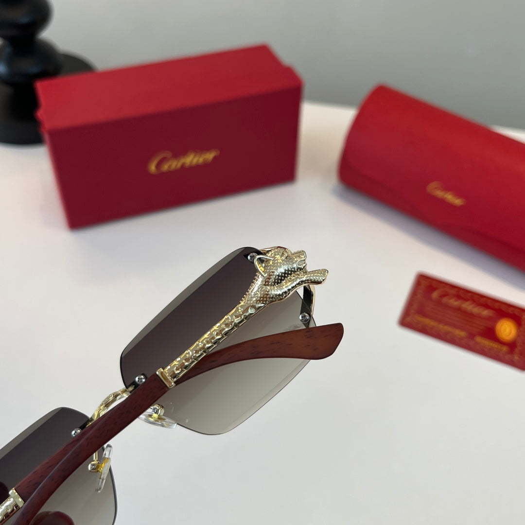 Cartier Lightweight Metal Rimless Silver Lens Sunglasses for Men & Wo - 415904 - detail image 8
