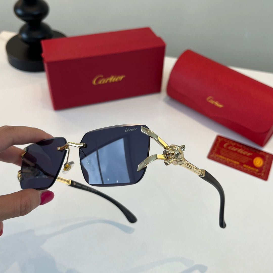 Cartier Lightweight Metal Rimless Red Lens Sunglasses for Men & Women - 358547 - detail image 4