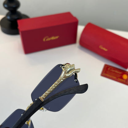 Cartier Lightweight Metal Rimless Red Lens Sunglasses for Men & Women - 449541 - detail image 7