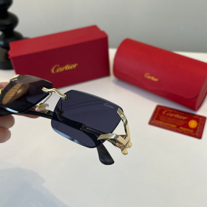 Cartier Lightweight Metal Rimless Red Lens Sunglasses for Men & Women - 449541 - detail image 6